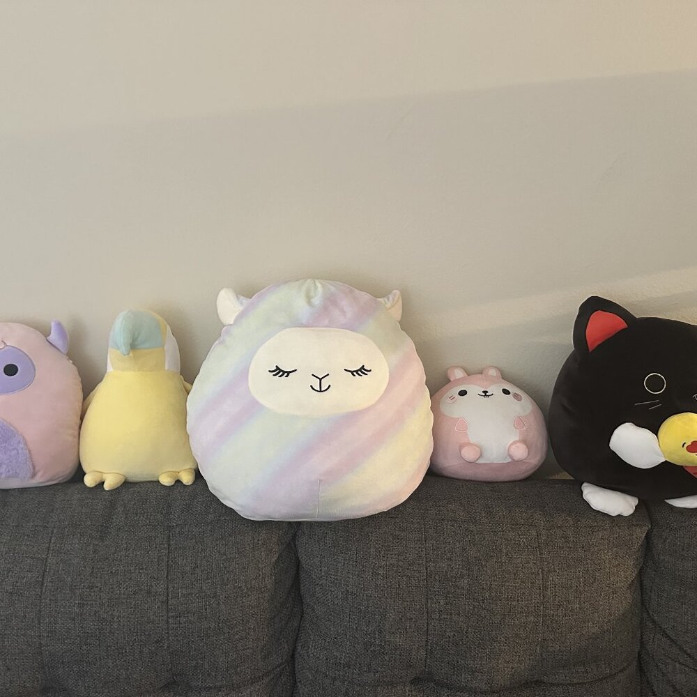 Huge Plushie Animal Lot: Squishmallows, Snackles, Daiso, Honeymaru Collection